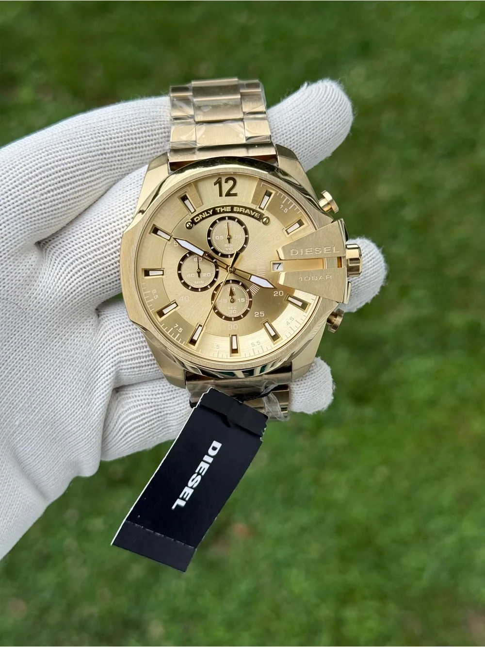 Diesel Gold-Tone mega chief Men's Chronograph Bracelet Watch